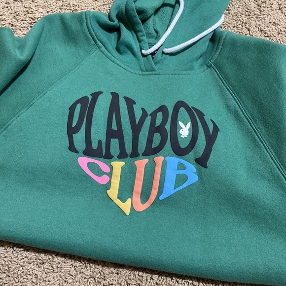 Playboy X PacSun Green Club‎ Layered Hoodie Oversized Small - Picture 7 of 9